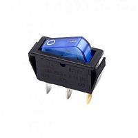 Выключатель клавишный Rexant 250V 15А (3с) ON-OFF синий с подсветкой картинка